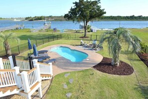 A heated pool - Beautiful ICW views!  Private pier, pool, hot tub, fire pits, and more!  (Shallotte)