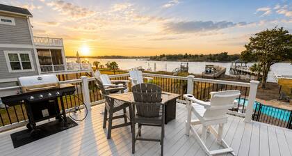 Beautiful ICW views! Private pier, pool, hot tub, fire pits, and more!