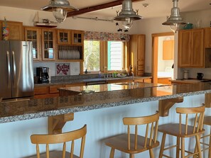 Fridge, microwave, oven, stovetop - Eggemoggin Reach Oceanfront Contemporary Home With Mooring (Deer Isle)
