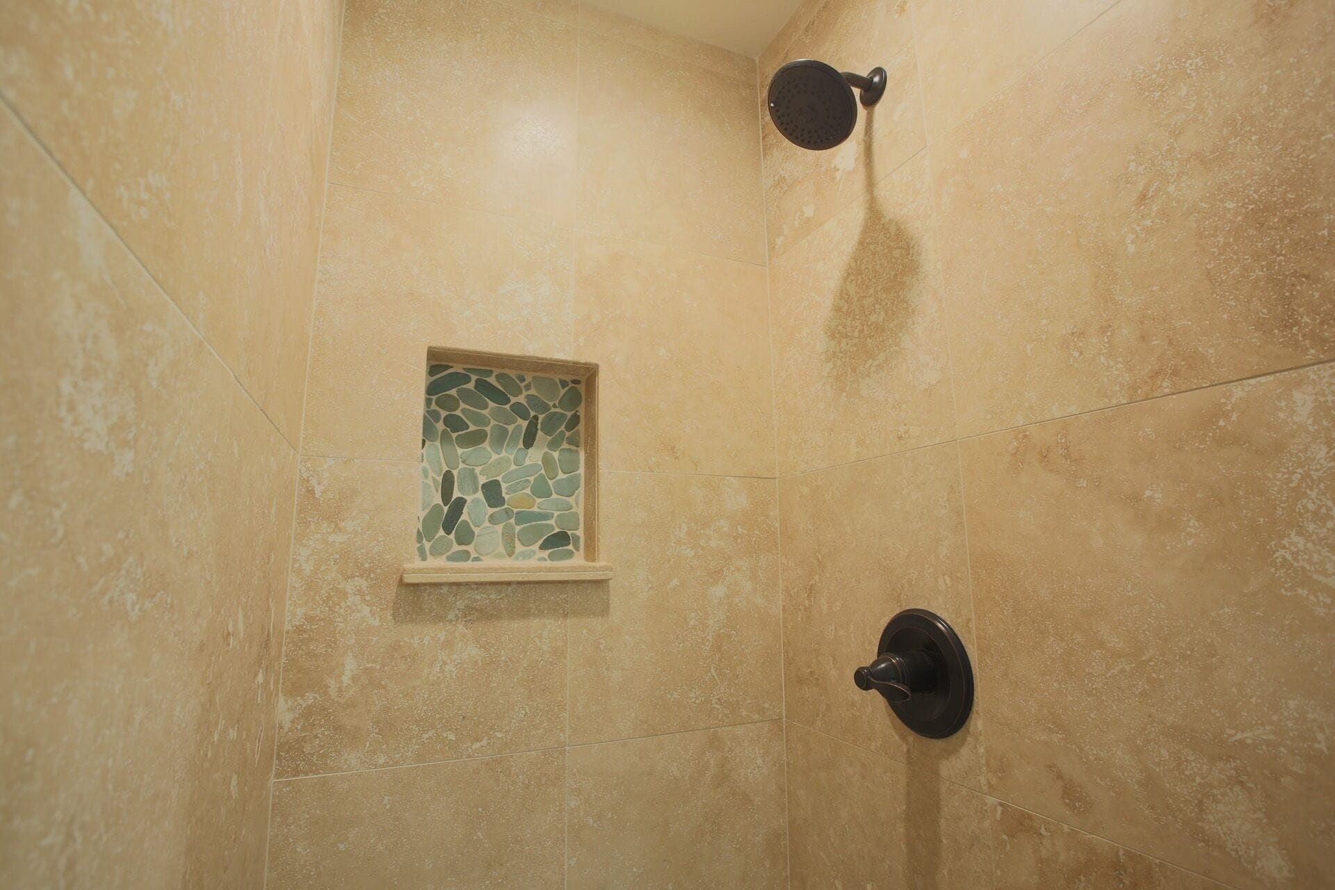 Combined shower/tub, hair dryer, towels, soap