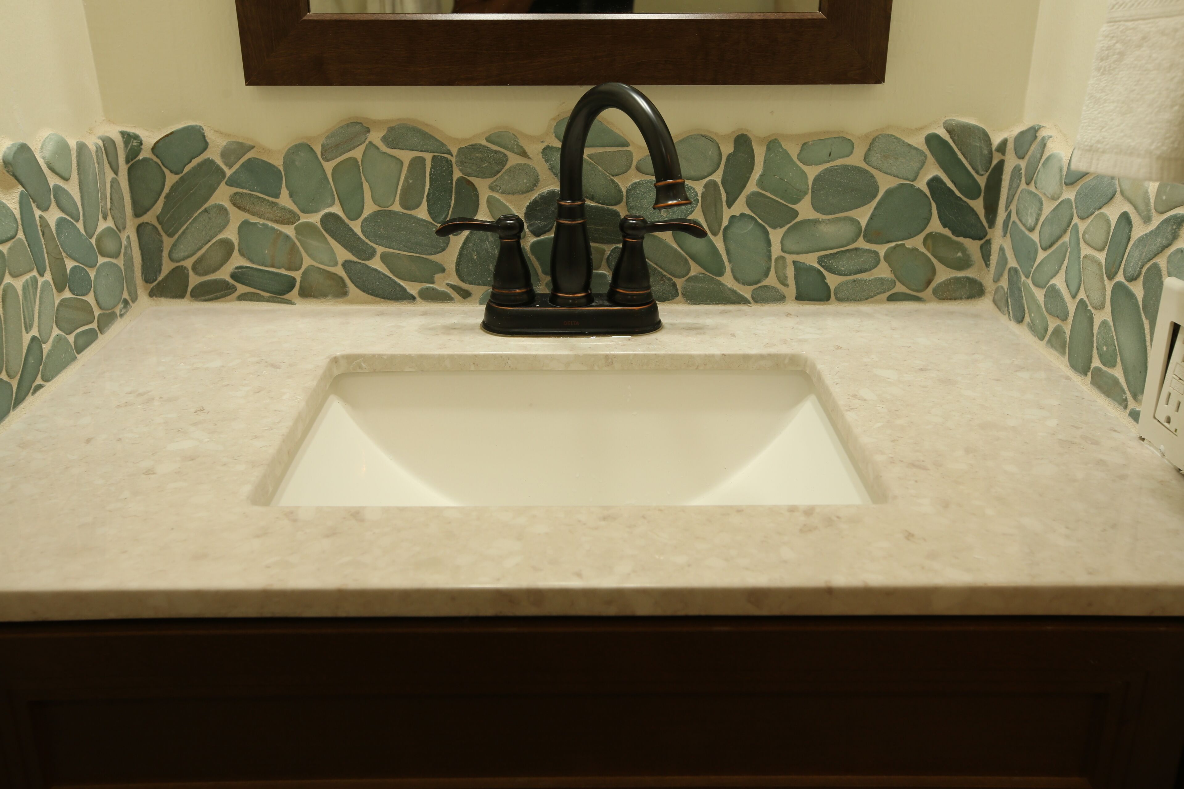 Combined shower/tub, hair dryer, towels, soap