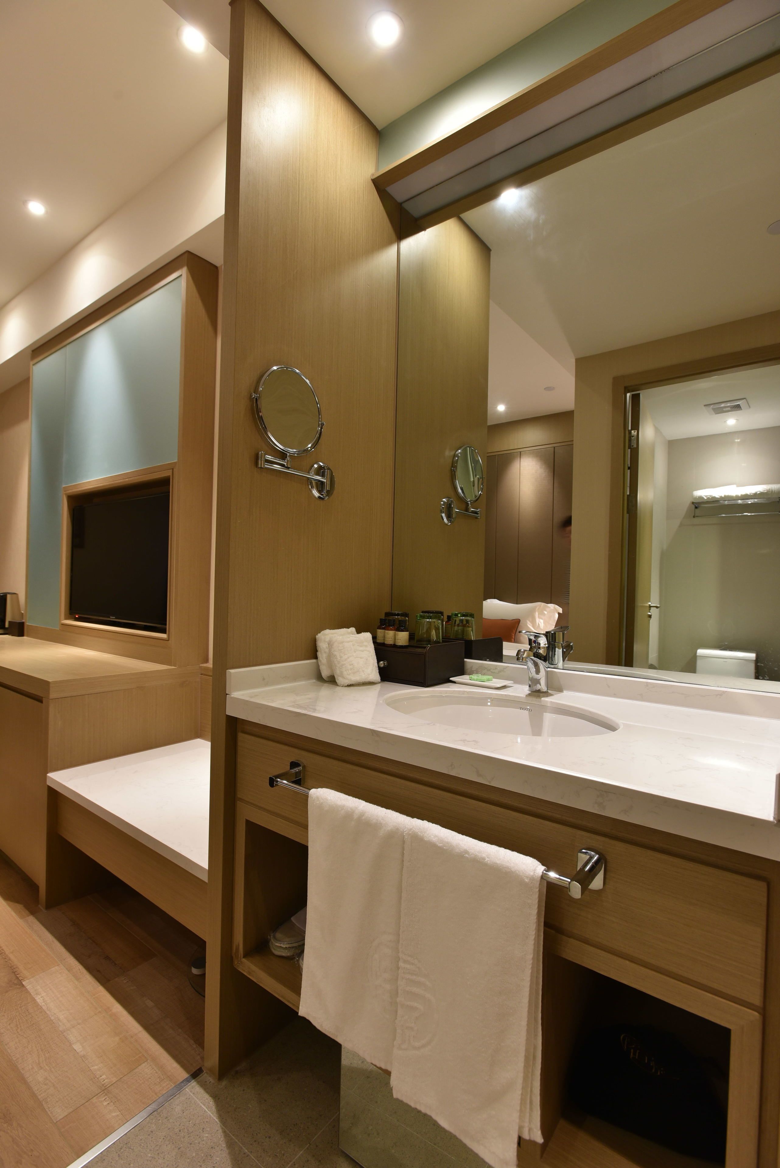 free toiletries, hair dryer, bathrobes, slippers