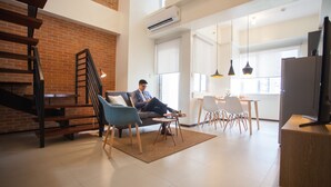 Loft | Minibar, in-room safe, desk, laptop workspace - The Cirque Serviced Residences (Quezon City)