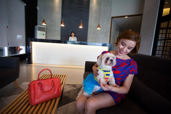 Sittområde i lobbyn