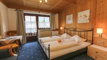 Desk, cots/infant beds, free WiFi, bed sheets