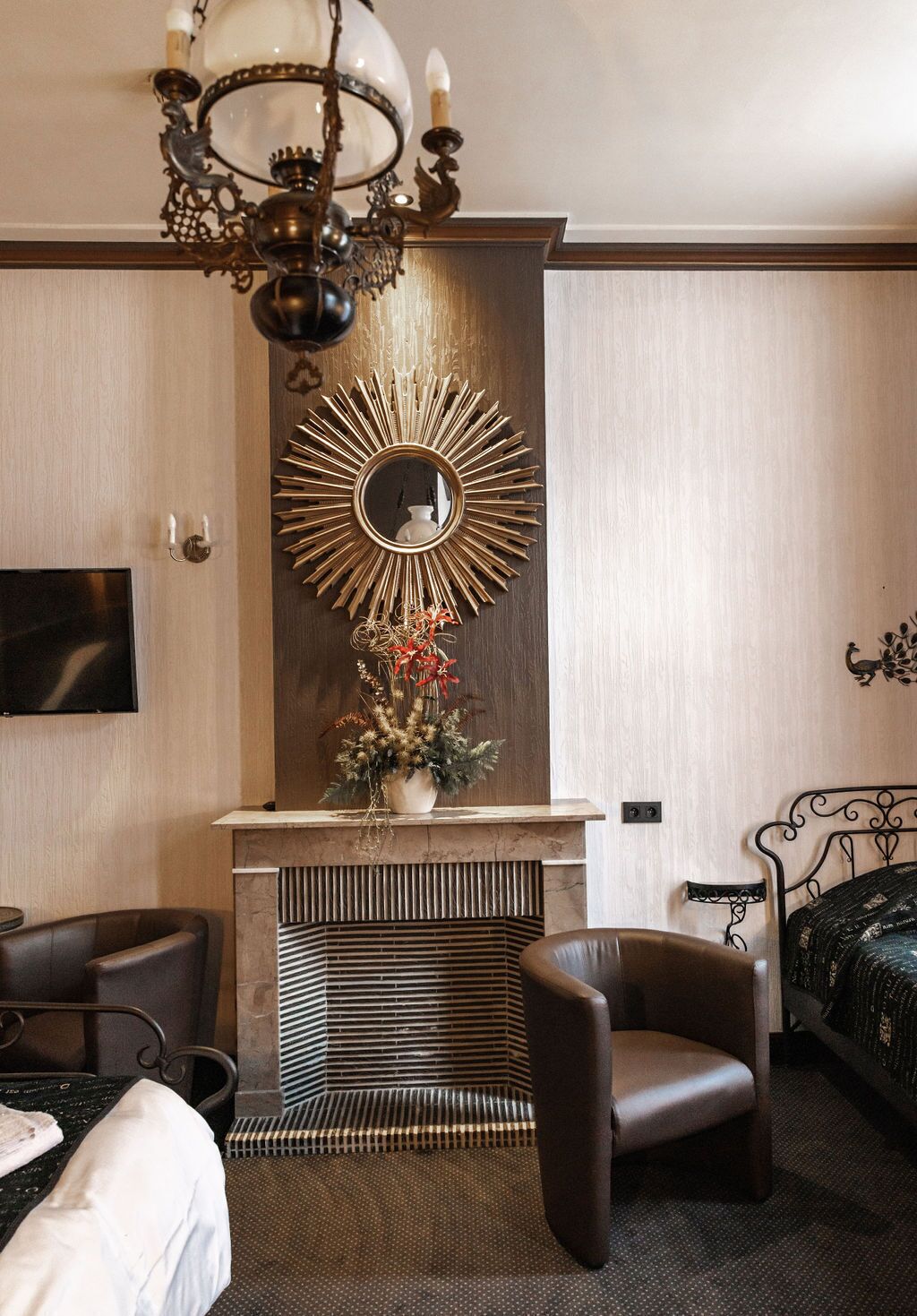 desk, blackout curtains, iron/ironing board, cots/infant beds