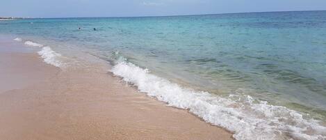 Playa en los alrededores, camastros y toallas de playa