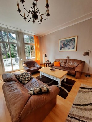 Téléviseur, lecteur de DVD, livres