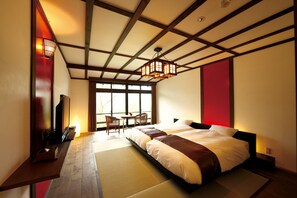 Modern Japanese Twin Room | Premium bedding, down duvets, individually decorated