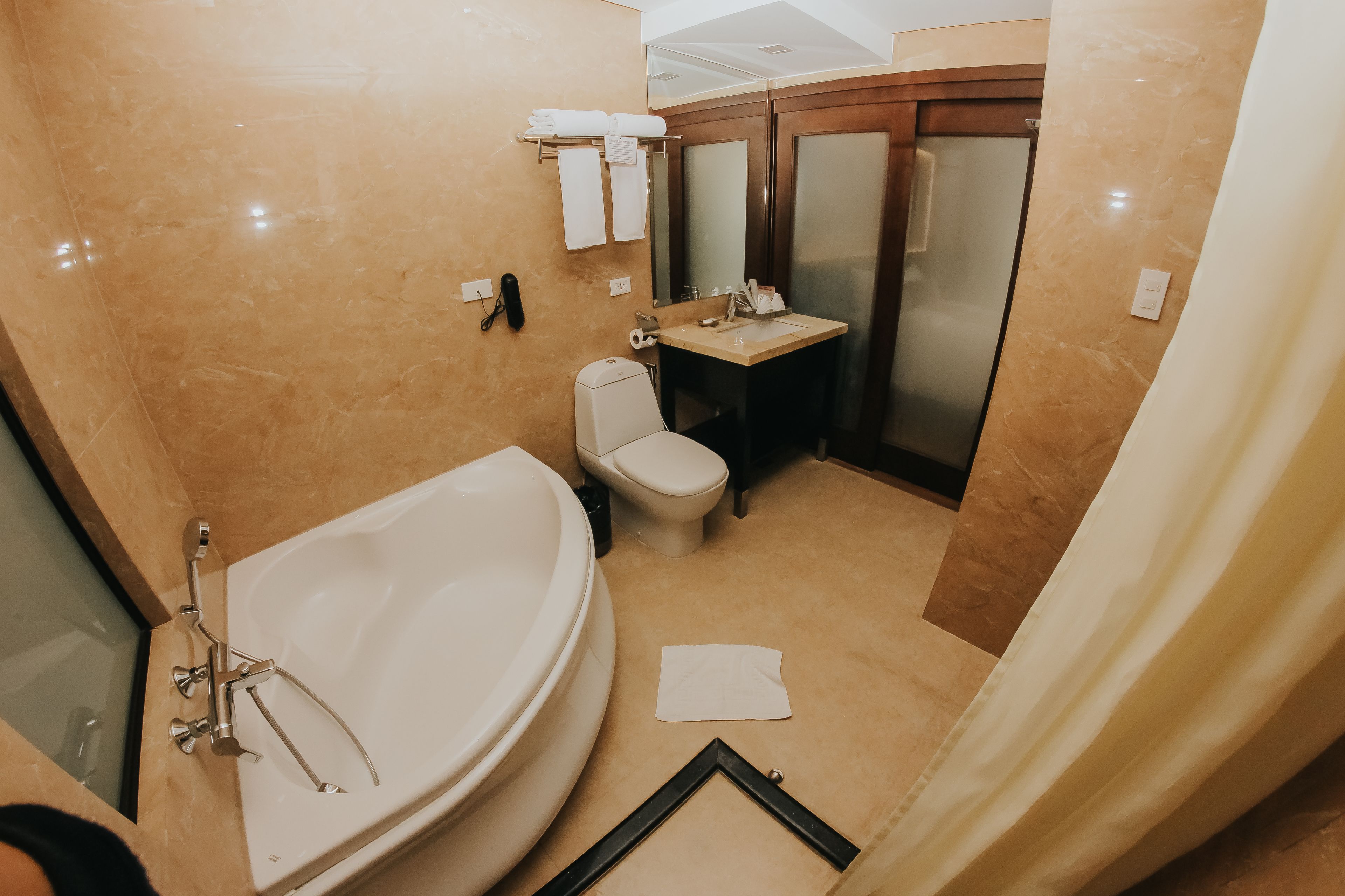 imperial suite (west wing) | bathroom | combined shower/bathtub, free toiletries, hair dryer, bathrobes