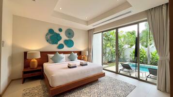 Villa, 3 Bedrooms, Pool View | 1 bedroom, in-room safe, desk, blackout drapes