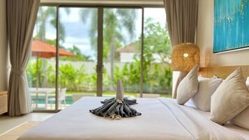 Villa, 3 Bedrooms, Pool View | 1 bedroom, in-room safe, desk, blackout drapes