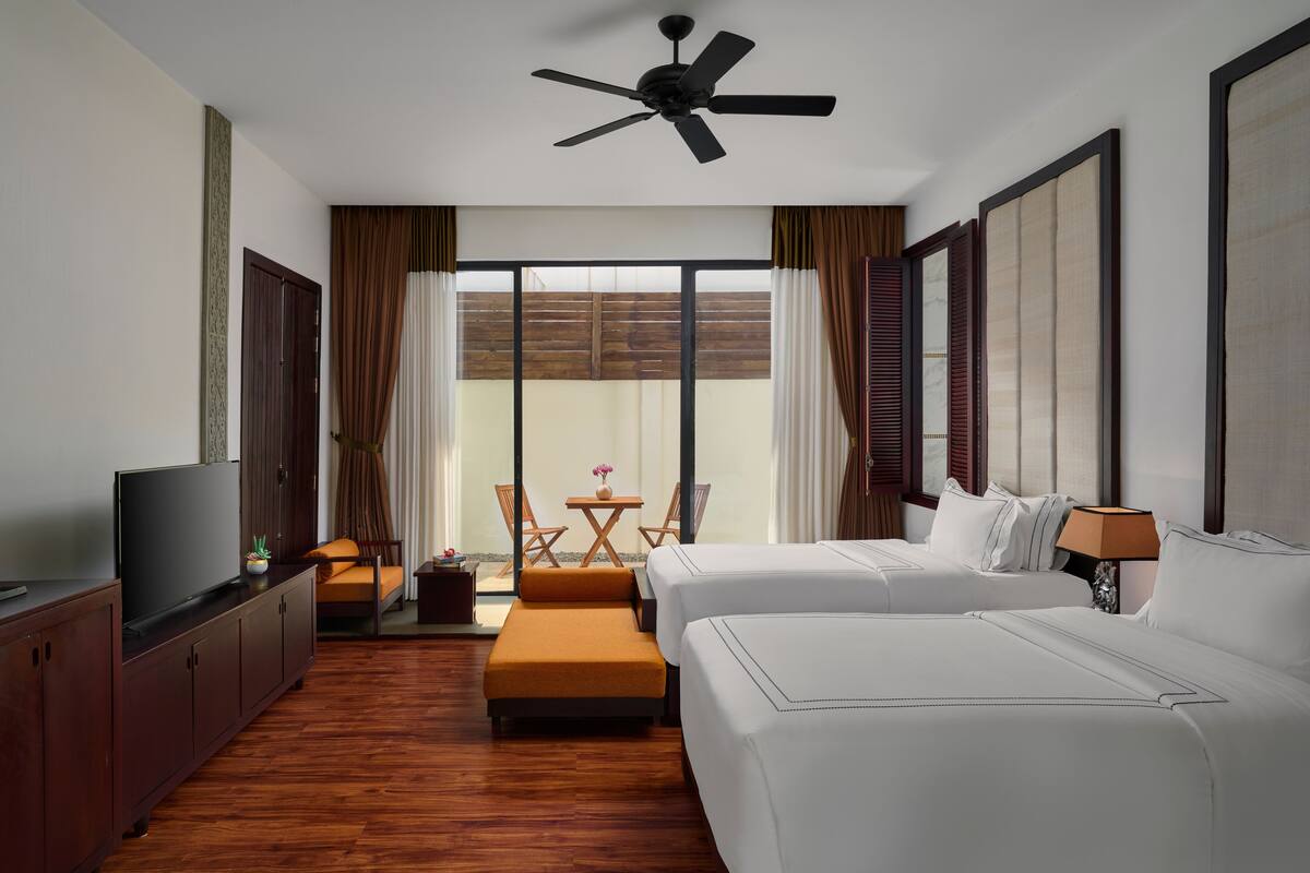 Family Suite with Double Private Pool | イタリアのフレッテ製シーツ、高級寝具、ピロートップベッド、ミニバー