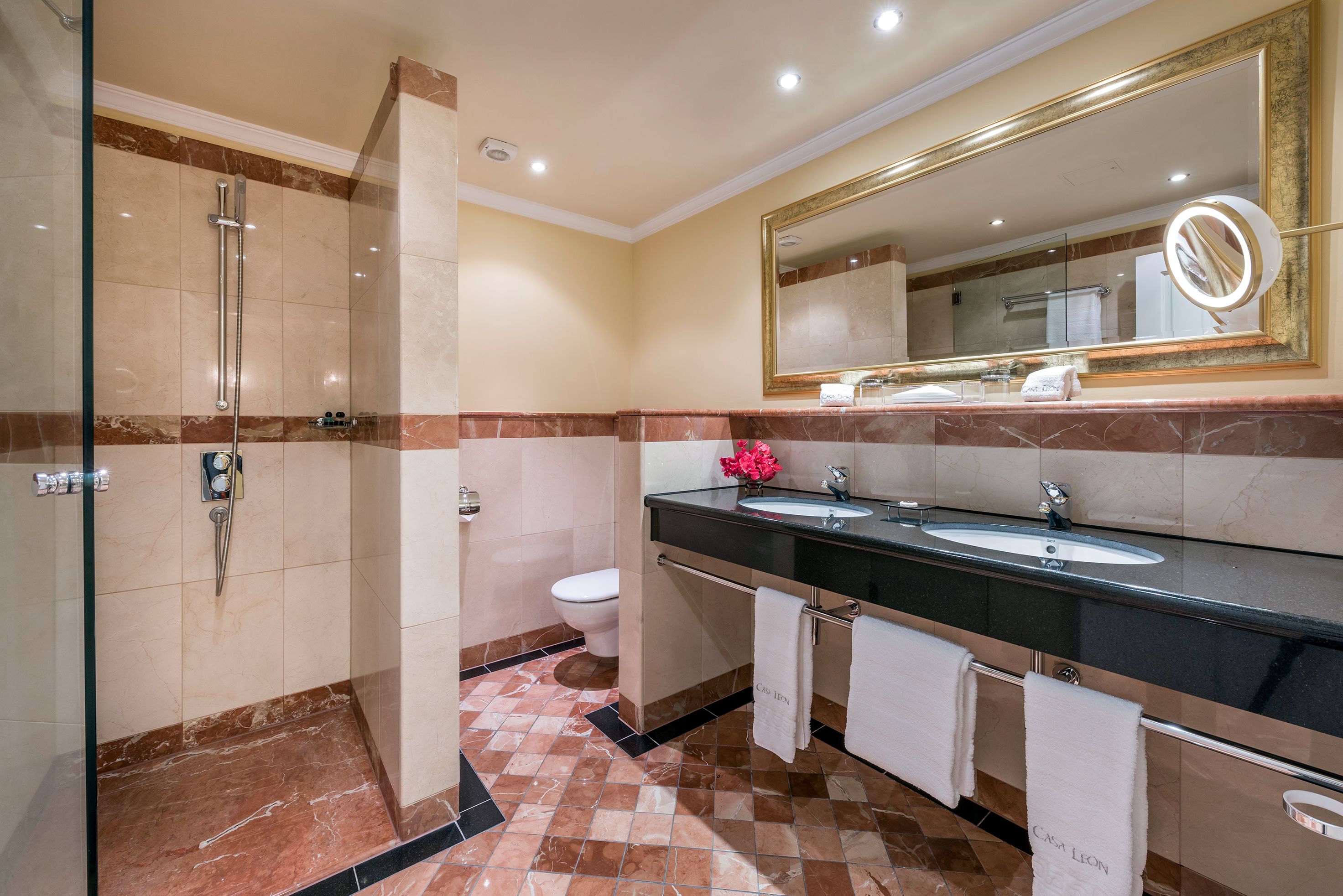 shower, free toiletries, hair dryer, bathrobes