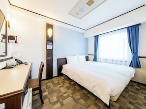 Skrivebord, wi-fi (inkludert) og sengetøy