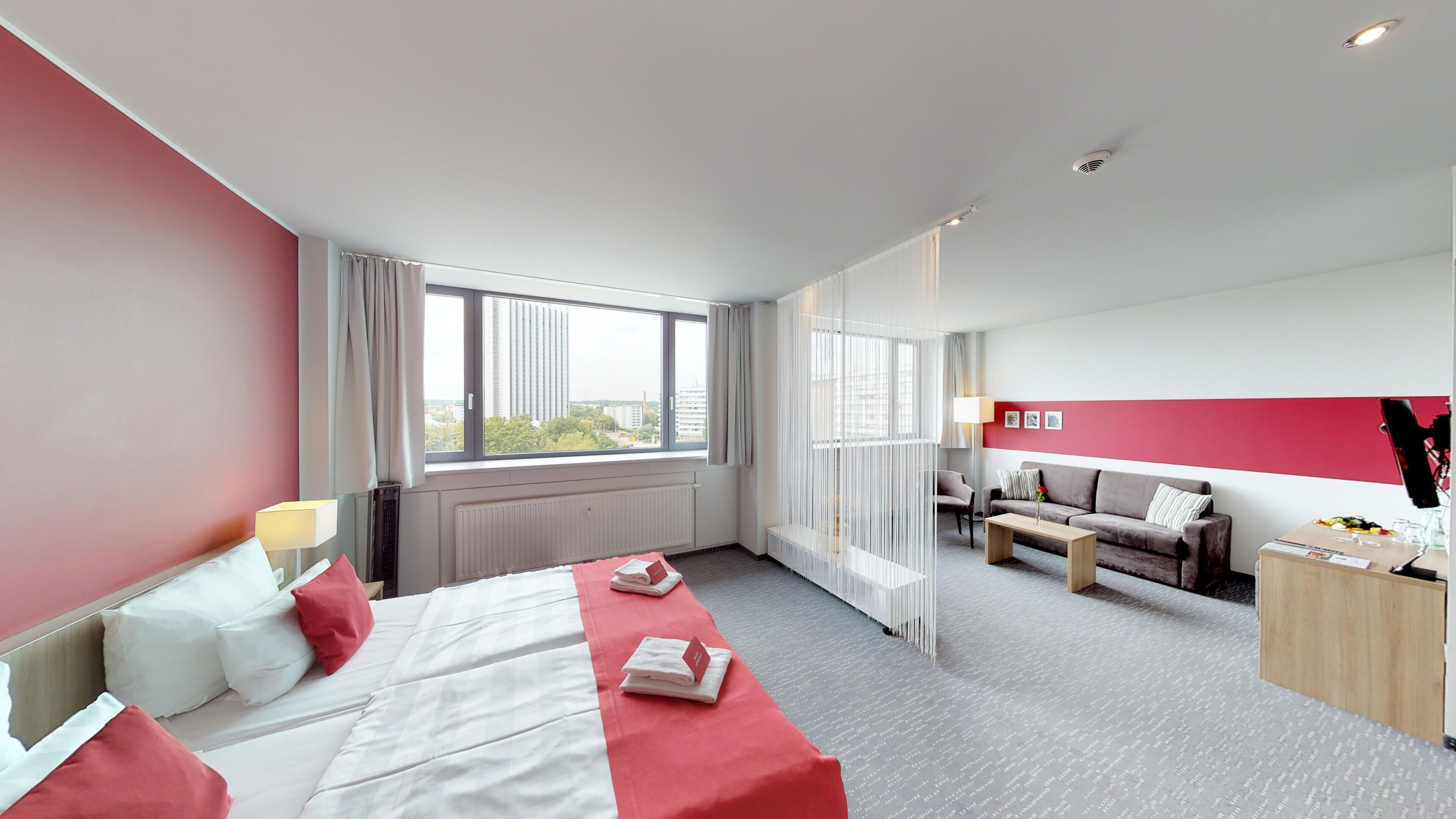 junior suite | premium bedding, desk, blackout curtains, soundproofing