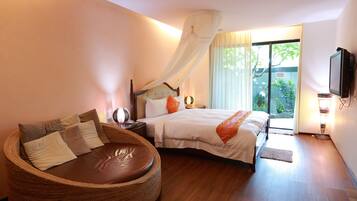 Premium bedding, down duvets, in-room safe, individually decorated