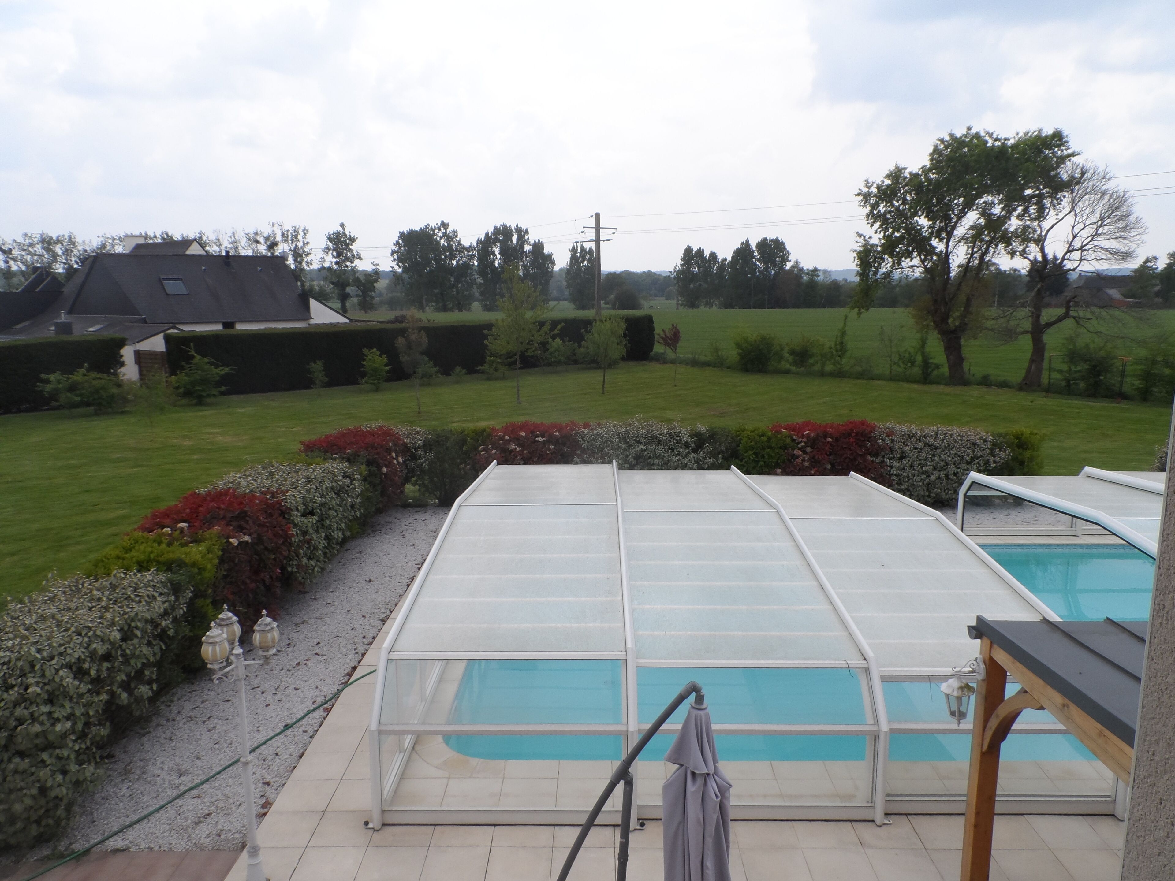 Vue sur la campagne depuis l’hébergement