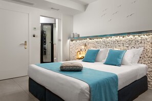 Deluxe Double Room, Balcony | Premium bedding, minibar, in-room safe, individually decorated - Elakati Luxury Boutique Hotel -Adults Only (Rhodes)