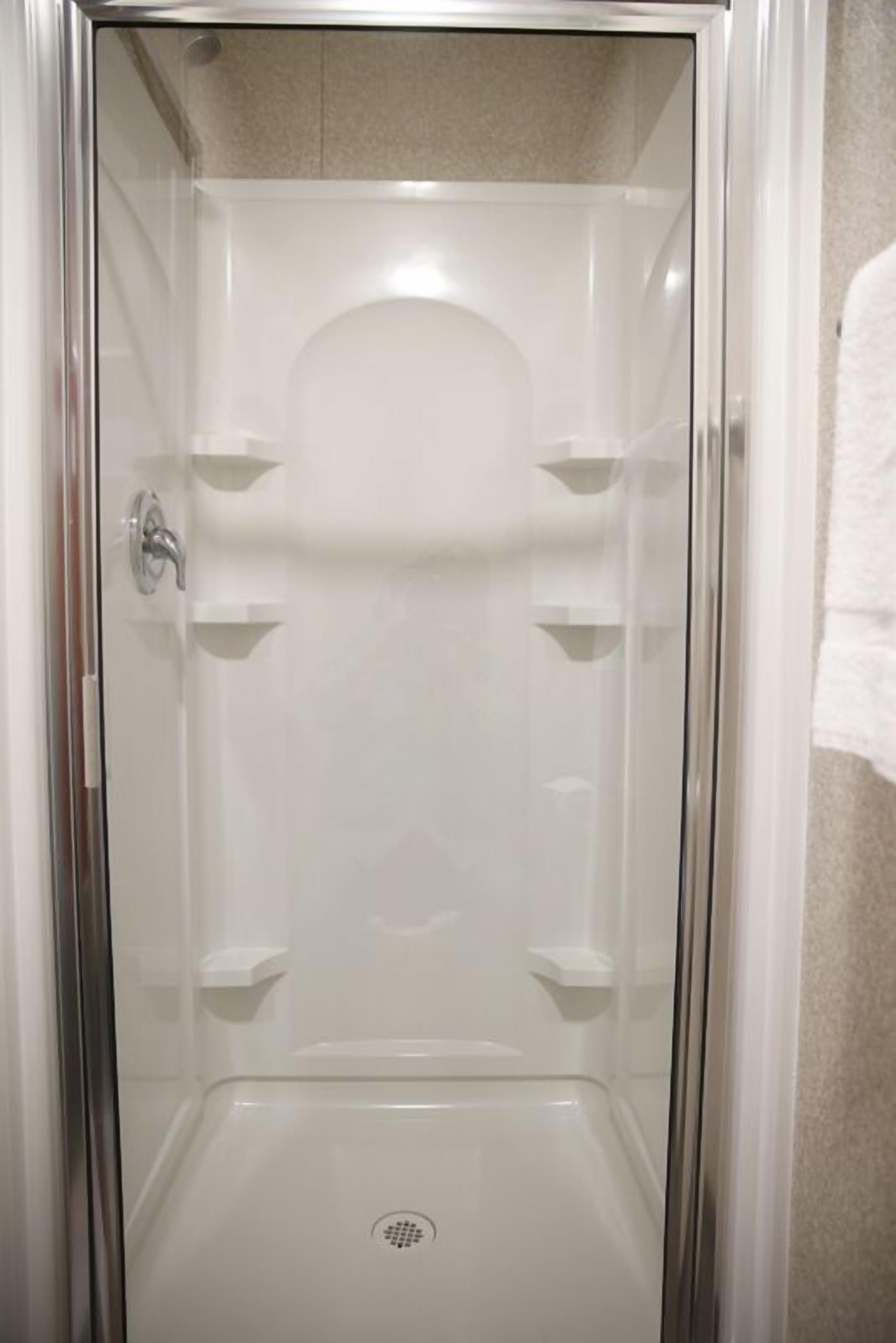 shower, free toiletries, towels