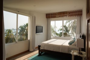 Appartement Panoramique, 2 chambres, vue océan, en front de mer | 2 chambres, literie de qualité supérieure, décoration personnalisée