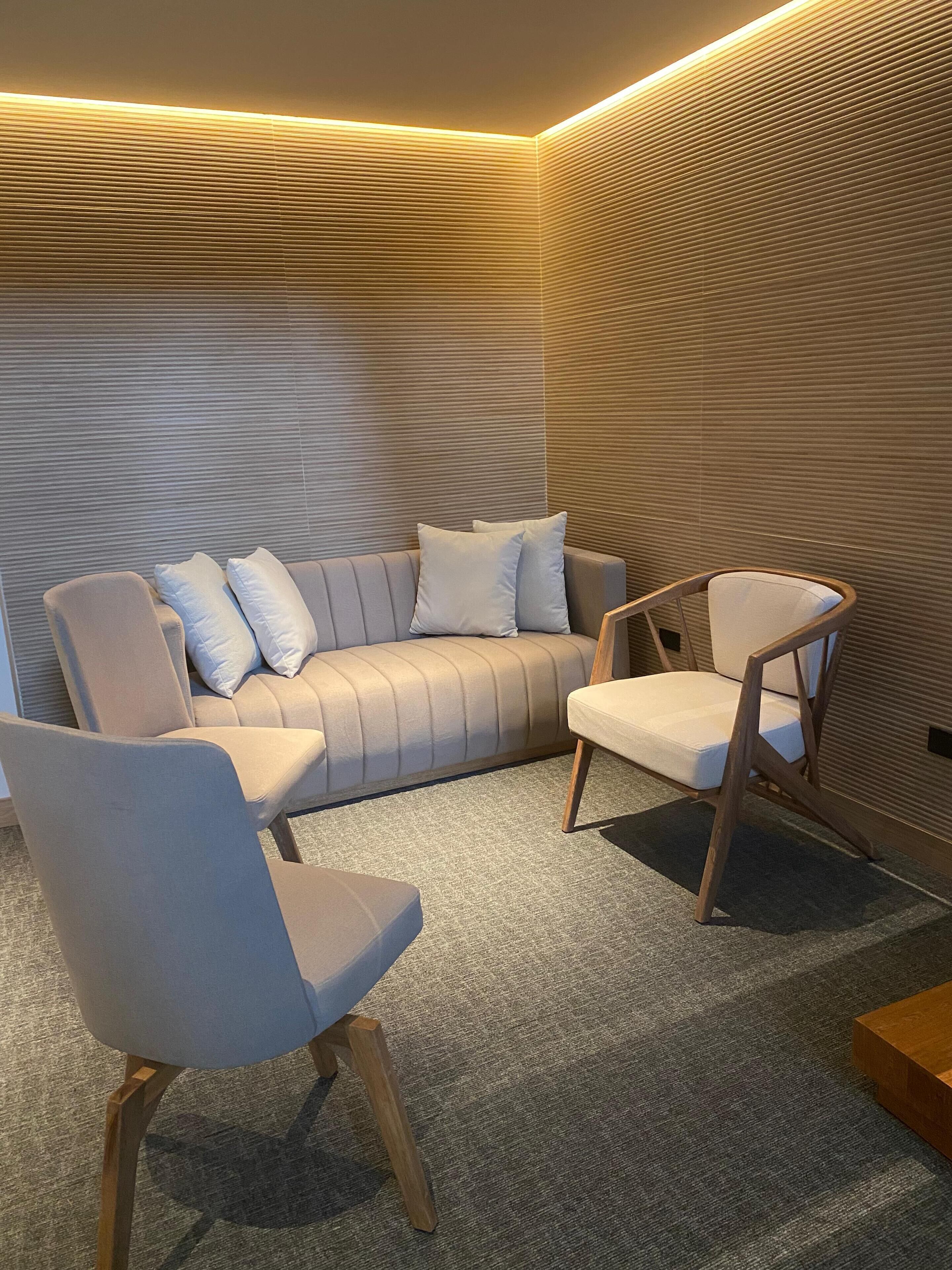 deluxe room, 1 king bed | living area | 45-inch led tv with cable channels