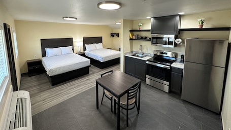 Superior Double Room, 2 Queen Beds, Kitchenette | Desk, laptop workspace, free WiFi