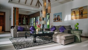 Villa, 5 Bedrooms | Living area | 60-inch LCD TV with digital channels, TV, DVD player - Sylvia Villa Pattaya By DDM Siam (Bang Lamung)