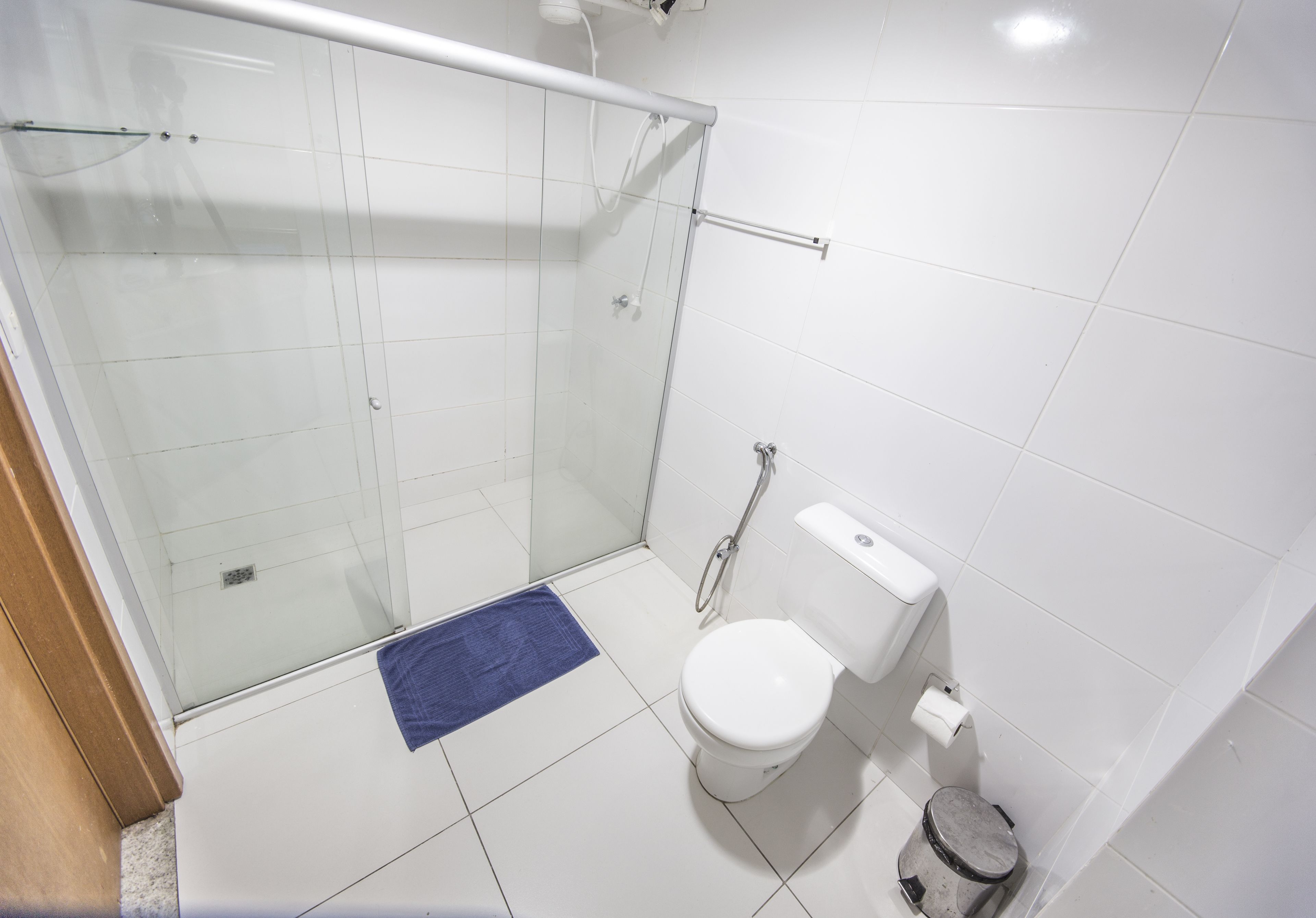 shower, towels, toilet paper