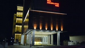 A modern building with a prominent sign reading "Sree Annamalaiyar Park."