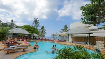 Outdoor pool, open 8:00 AM to 2:00 PM, sun loungers