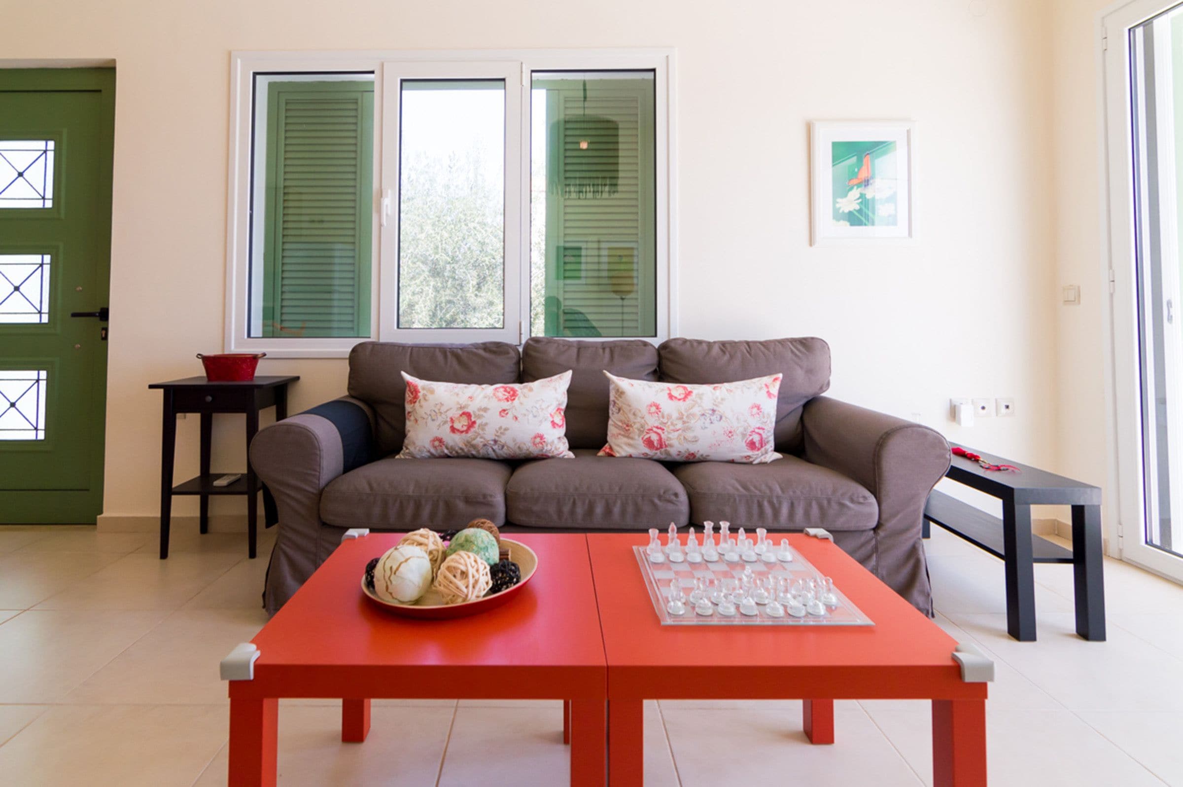 Villa Exclusive, 2 chambres, vue mer | Coin séjour | Télévision LCD, cheminée, lecteur de DVD