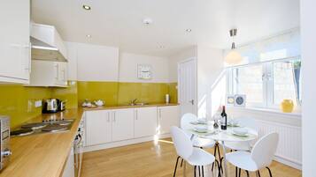 Fridge, microwave, coffee/tea maker, electric kettle