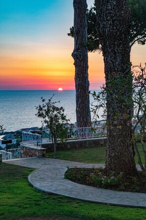 Vue sur la plage ou lâocĂ©an