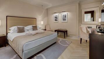 Premium bedding, minibar, in-room safe, desk