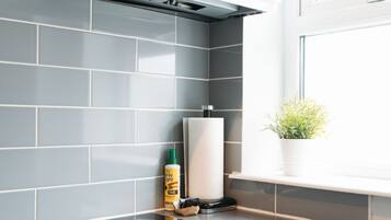 Family Apartment, 1 Bedroom, Kitchenette, City View | Private kitchen | Fridge, microwave, stovetop, espresso maker