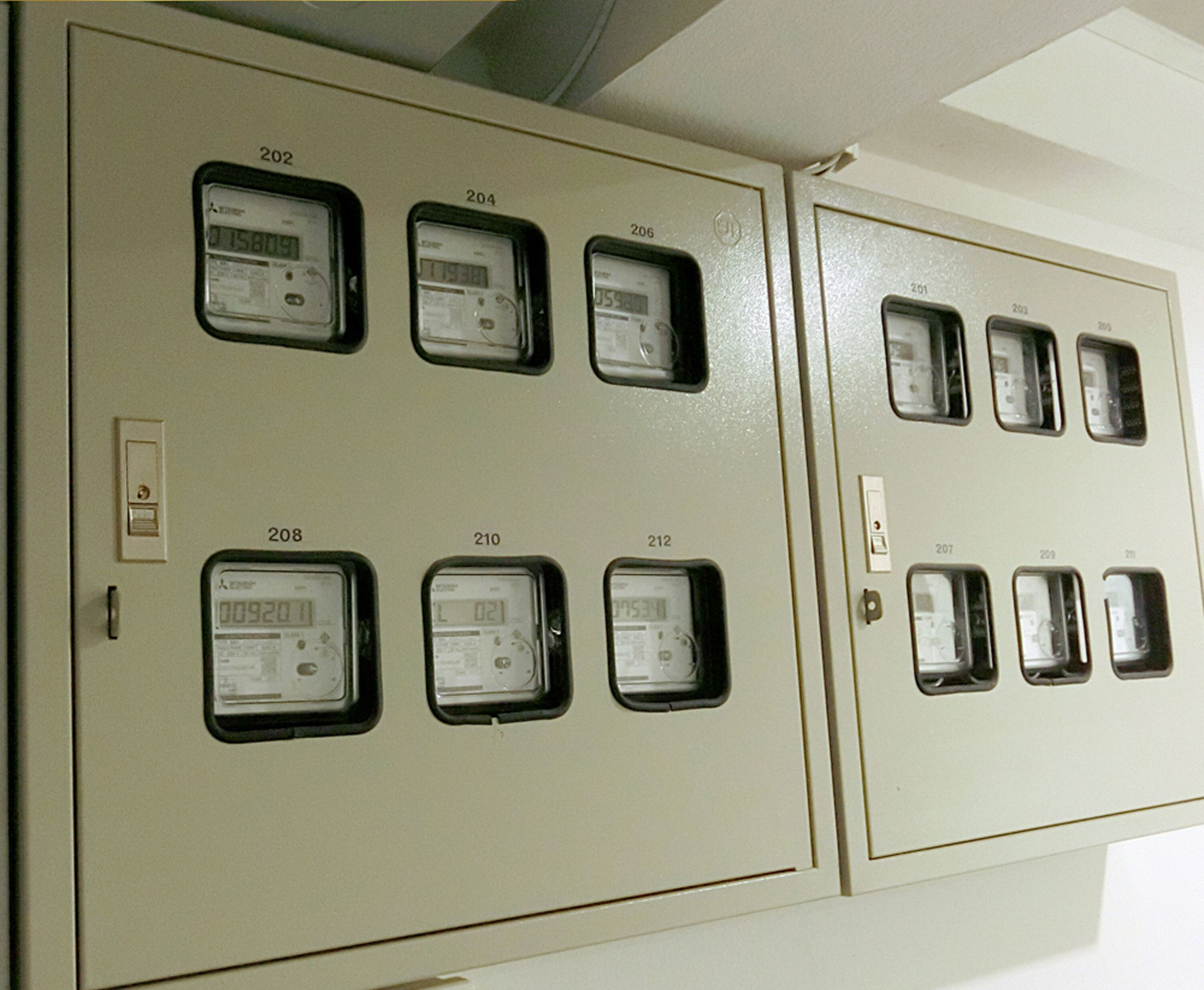 A control panel with multiple switches and indicators, each labeled with numbers.