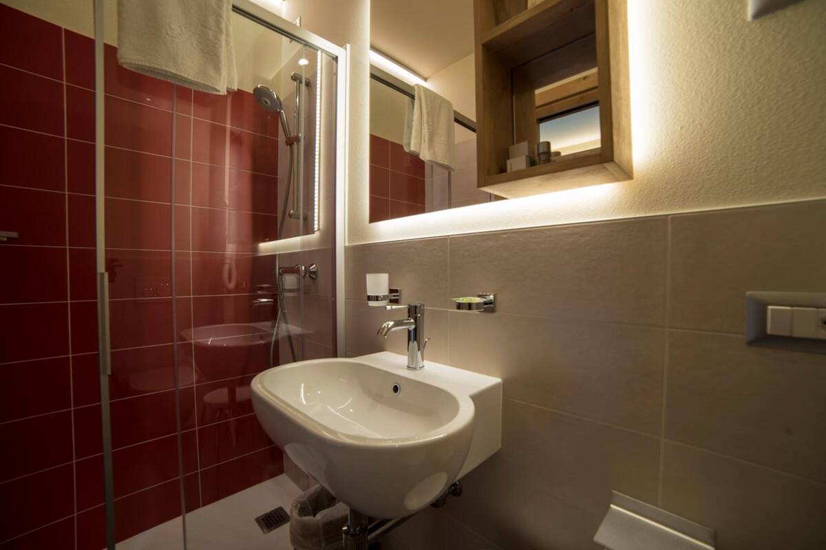 shower, rainfall showerhead, hair dryer, bidet