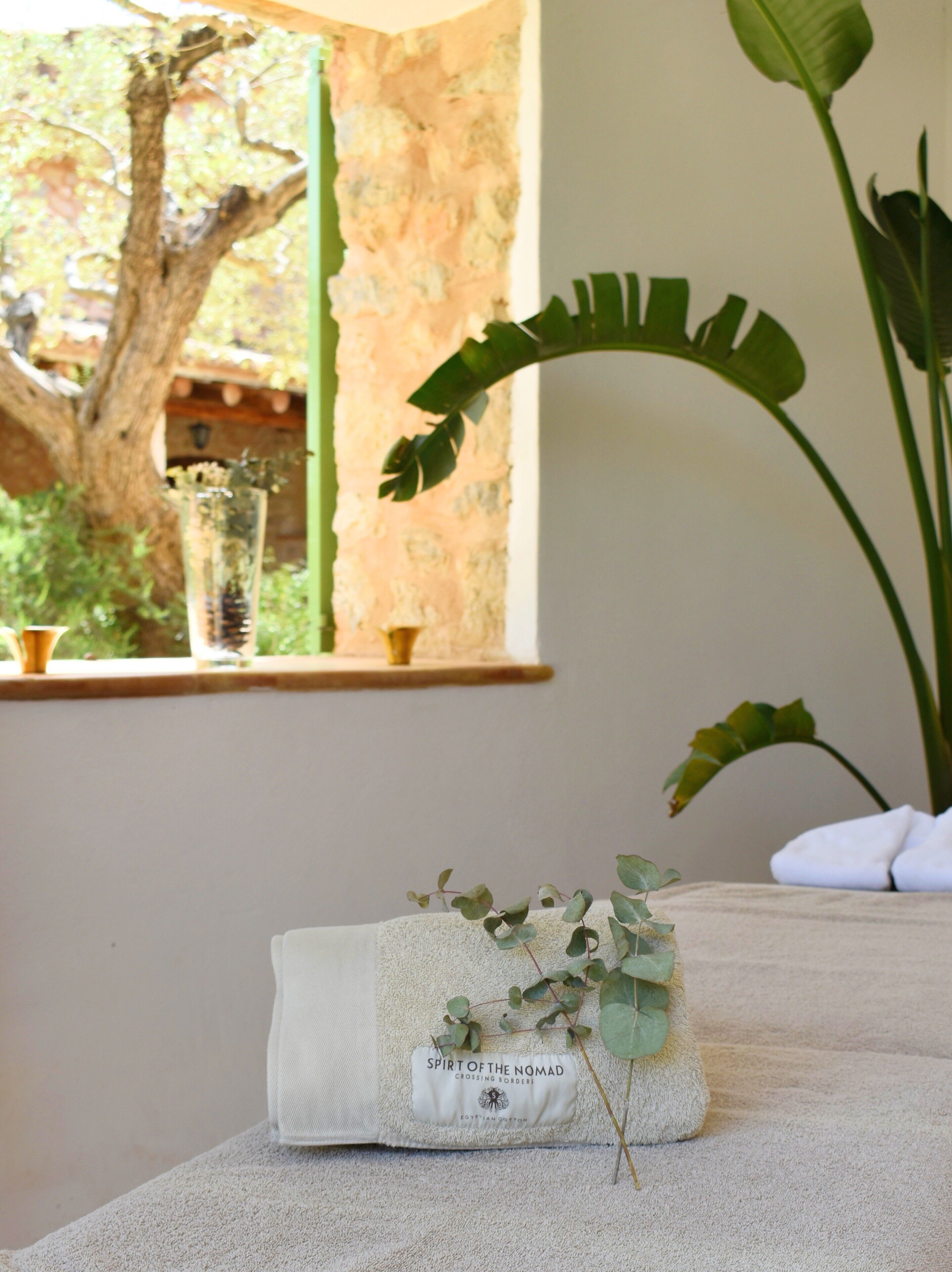 Outdoor treatment areas, body treatments, aromatherapy