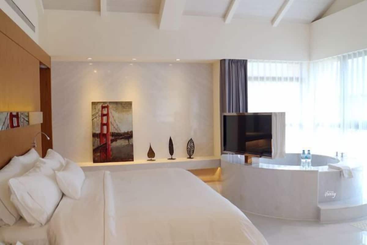 1 slaapkamer, luxe beddengoed, donzen dekbedden, pillowtop-bedden