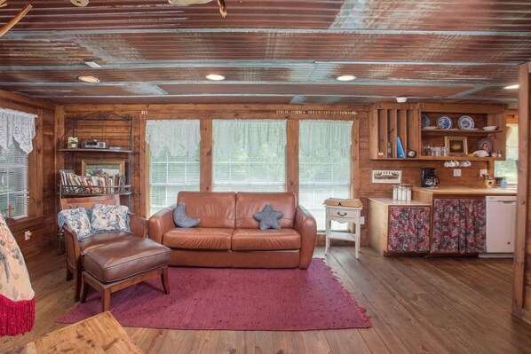 Classic Cabin, 1 Queen Bed, Jetted Tub (Hill County Lodge) | Interior