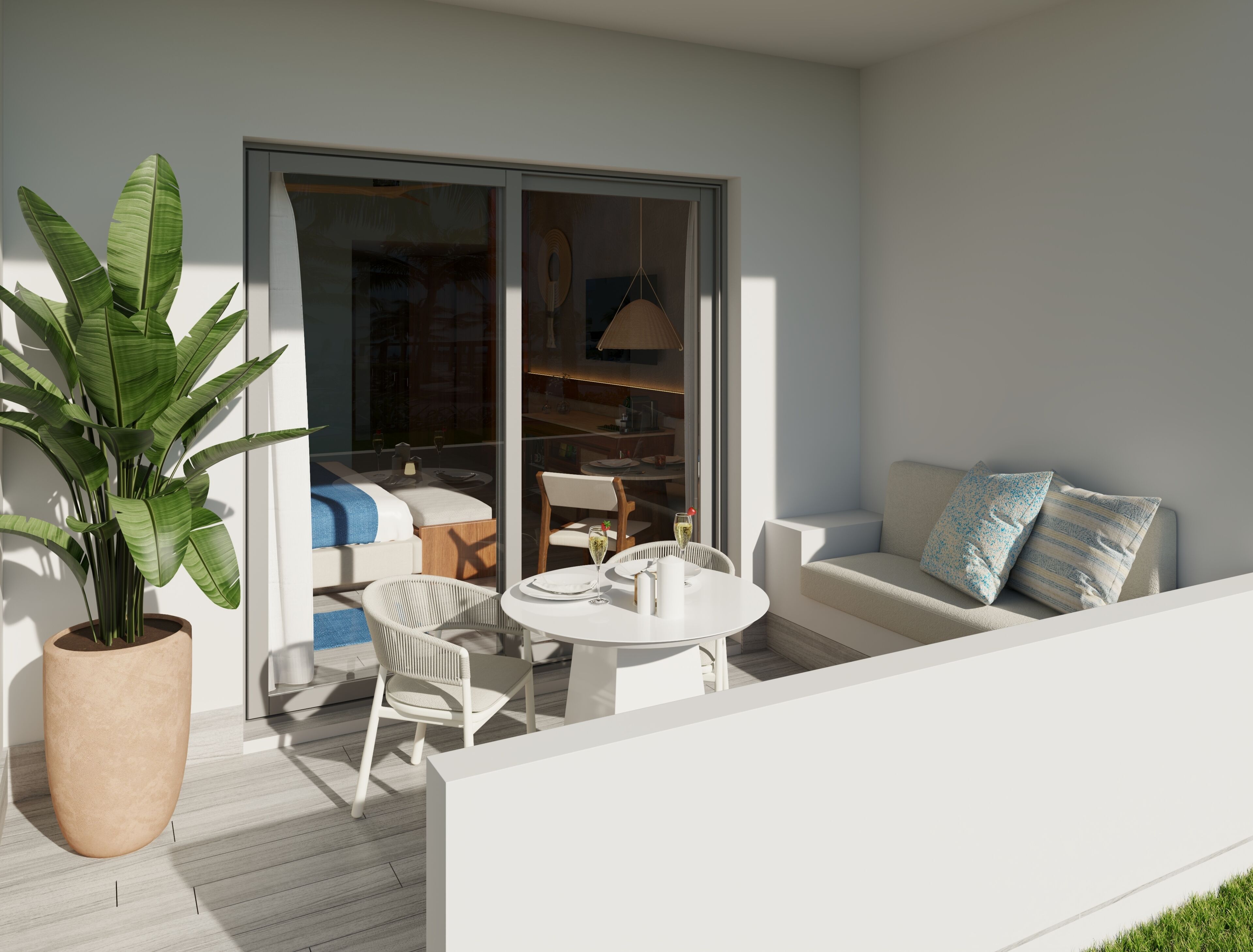 Premium kamer, 1 kingsize bed (Garden Terrace) | Luxe beddengoed, een kluis op de kamer, een strijkplank/strijkijzer