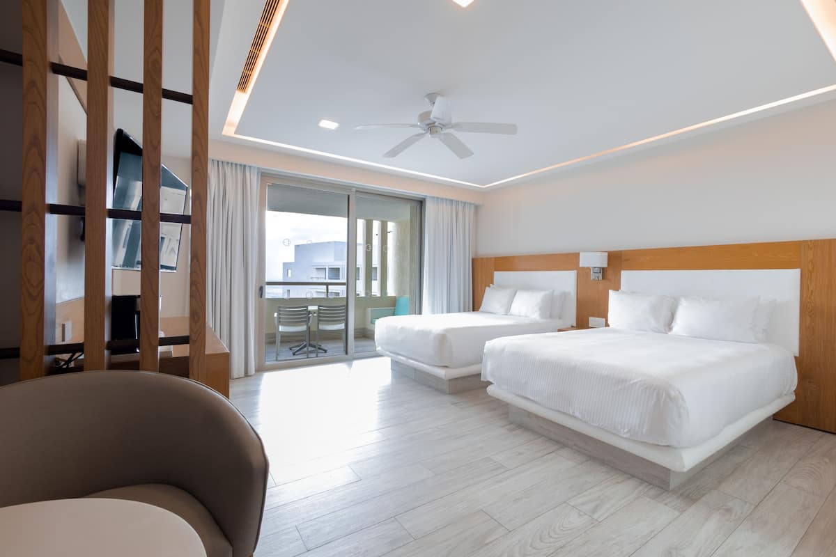 superior room, 2 queen beds, ocean view | 1 bedroom, premium bedding, in-room safe, individually decorated