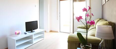 Een smart-tv en boeken