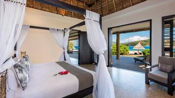 ラグジュアリー ハウス 2 ベッドルーム オーシャンビュー ビーチフロント | ミニバーのアイテム (無料)、セーフティボックス (室内)、防音設備、アイロン / アイロン台