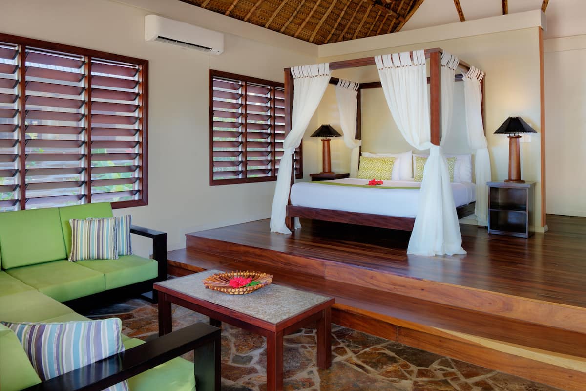 Deluxe Villa, 1 Bedroom, Beachfront | Living area | 32-inch Smart TV with digital channels, Netflix, streaming services