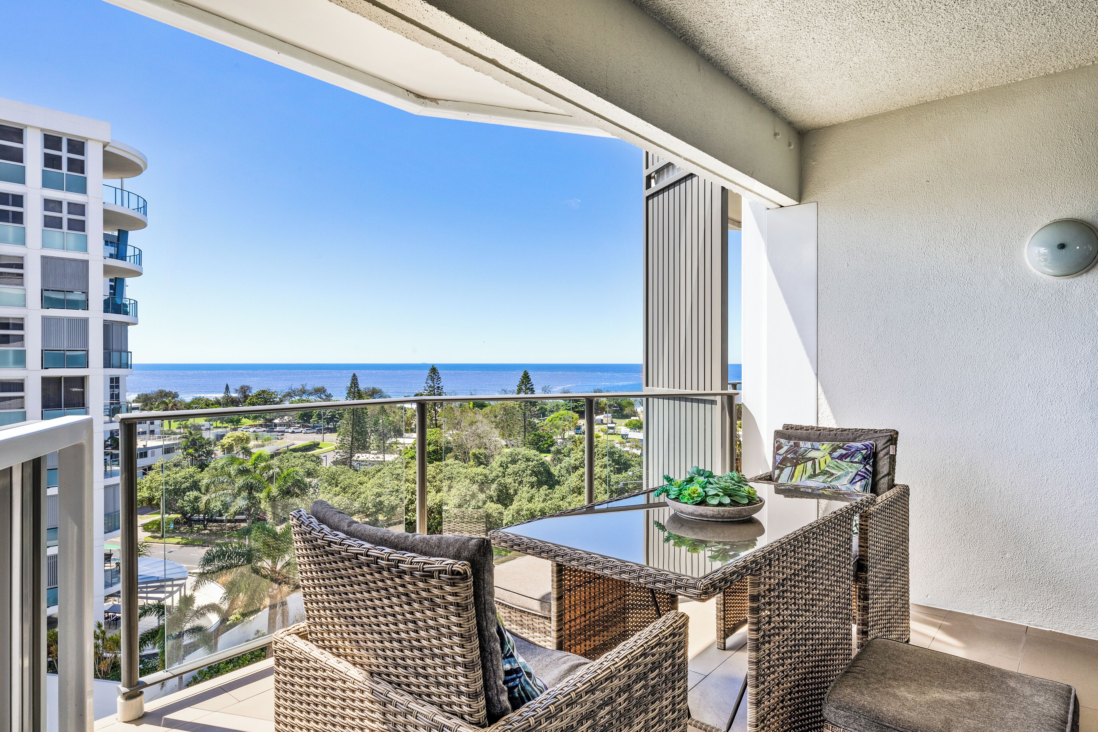 Premium appartement, 2 slaapkamers, uitzicht op zee | Uitzicht vanaf balkon
