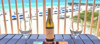 Corner Gulf and BeachFront 3BR/2BA Two balconies,Pool,Hot tub,and Rare views!"