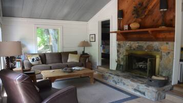 Smart TV, fireplace, DVD player