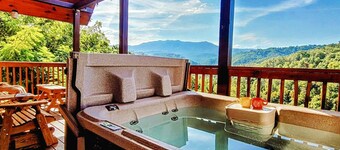 Couple's Dream Cabin ~ Mountain Views, LED Hot Tub, WiFi, Grill, Picnic Pavilion